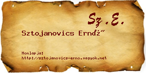 Sztojanovics Ernő névjegykártya